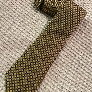 Via Europa Gold and Black Patterned Tie
